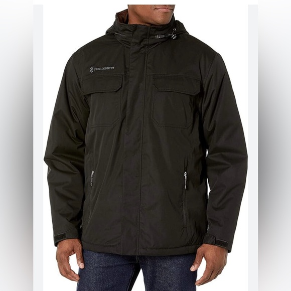 Rugged element men’s extra large trek jacket front zip with Velcro zip away hood - Picture 1 of 16